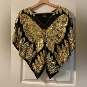 Gold Sequin Butterfly Top